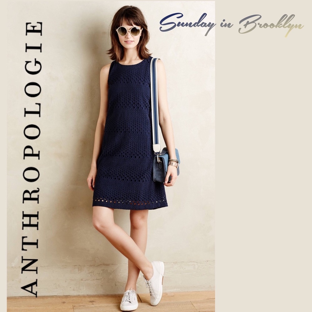 Anthropologie Sunday in Brooklyn Navy Swing Dress